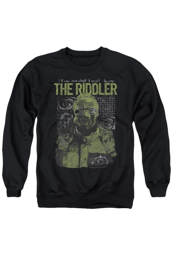 The Batman (2022) Unisex Adult Crewneck Sweatshirt, Riddler Illustration, Large