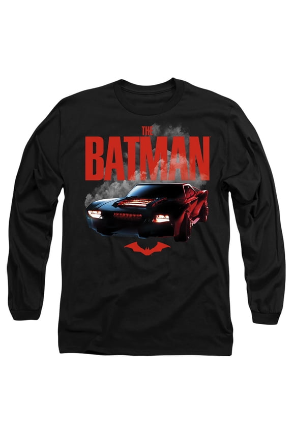 The Batman (2022) Unisex Adult Long-Sleeve T Shirt, Batmobile, X-Large