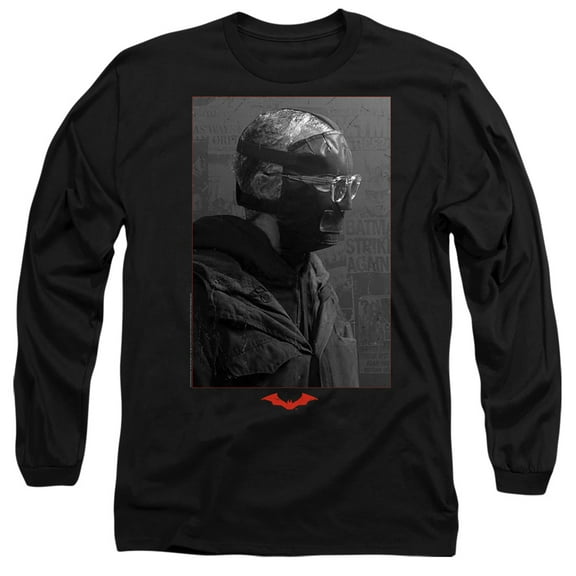 The Batman (2022) Unisex Adult Long-Sleeve T Shirt, Riddler Worn Portrait, 2X-Large