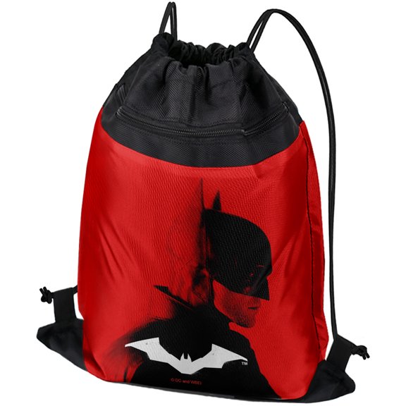 The Batman Batarang Drawstring Backpack Sports Bag Sackpack 17" x 13", Perfect for Gym, Yoga or Practice