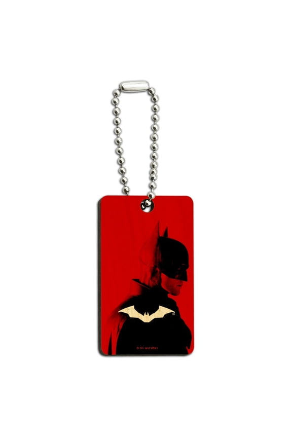 The Batman Batarang Wood Wooden Rectangle Keychain Key Ring