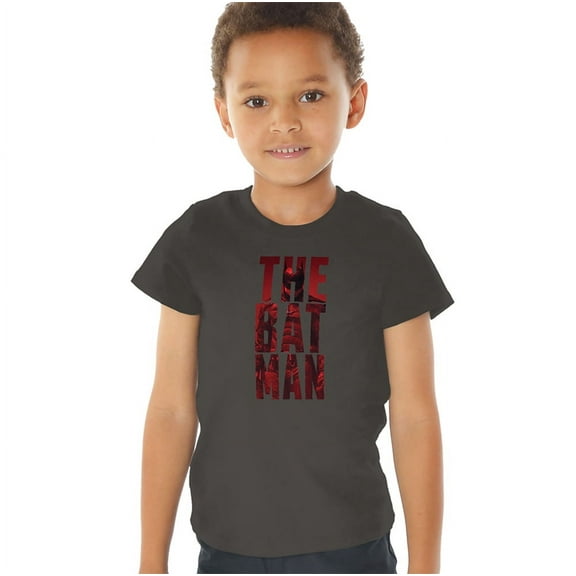 The Batman Crimson Crusader Kids T Shirt (2) for Youth Toddler Boys and Girls, Charcoal