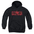 thumbnail image 1 of The Batman Crimson Drawn Bat Logo Kids Pull-Over Hoodie (Medium) for Youth Boys and Girls, Black, 1 of 5