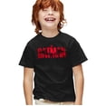 thumbnail image 1 of The Batman Crimson Drawn Bat Logo Kids T Shirt (Large) for Youth Toddler Boys and Girls, Black, 1 of 5