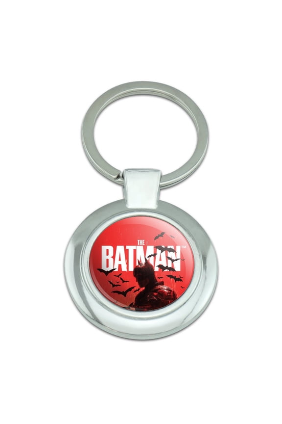 The Batman Keychain Classy Round Chrome Plated Metal