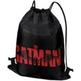 thumbnail image 1 of The Batman Logo Drawstring Backpack Sports Bag Sackpack 17" x 13", Perfect for Gym, Yoga or Practice, 1 of 5