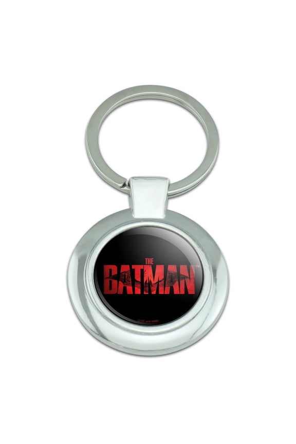 The Batman Logo Keychain Classy Round Chrome Plated Metal