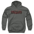 thumbnail image 1 of The Batman Logo With Red Bat Kids Pull-Over Hoodie (Medium) for Youth Boys and Girls, Charcoal, 1 of 5