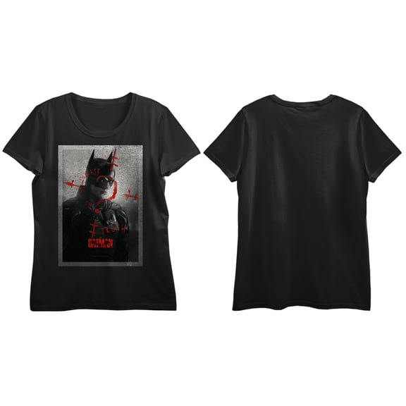 The Batman Movie Batman Poster Art Ladies Black T-shirt-Small