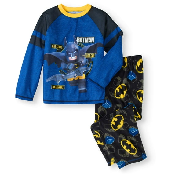 The Batman Movie Lego Boys Poly Top & Fleece Pants Sleepwear Pajama Set M(8)
