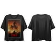 thumbnail image 1 of The Batman Movie Poster Ladies Cropped Black Graphic Tee-Medium, 1 of 3