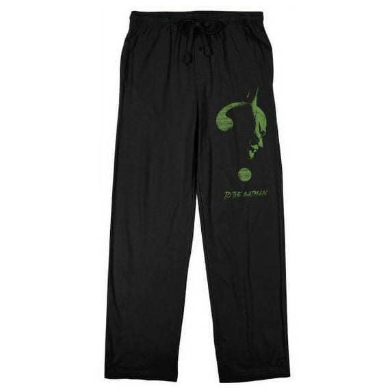 The Batman Movie Riddle This Men's Black Graphic Sleep Pants-Medium