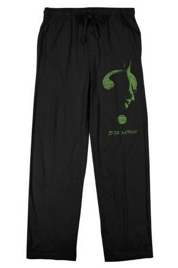 The Batman Movie Riddle This Men's Black Graphic Sleep Pants-Small
