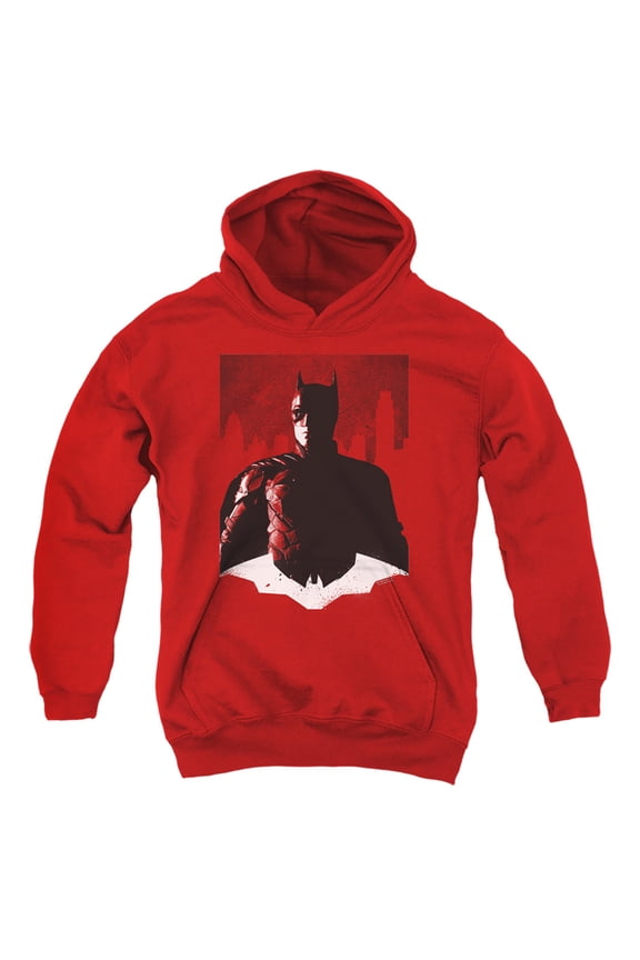 The Batman Noir Batman Kids Pull-Over Hoodie (Small) for Youth Boys and Girls, Red