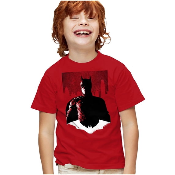The Batman Noir Batman Kids T Shirt (X-Large) for Youth Toddler Boys and Girls, Red