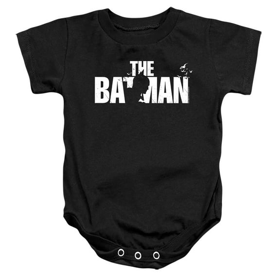 The Batman Silhouette Title Unisex Infant Snap Suit for Baby (18 Months) Black