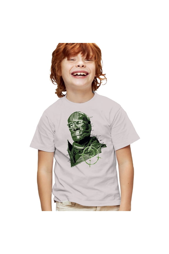 The Batman Unmask The Riddler Kids T Shirt (Large) for Youth Toddler Boys and Girls, Silver