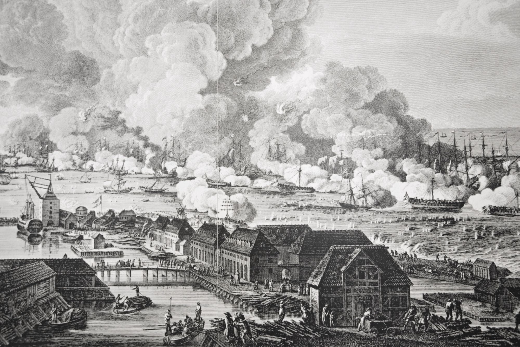 The Battle Of Copenhagen April 2 1801 From The Painting By C A Lorentzen Canvas Art - Ken Welsh  Design Pics (17 x 11)