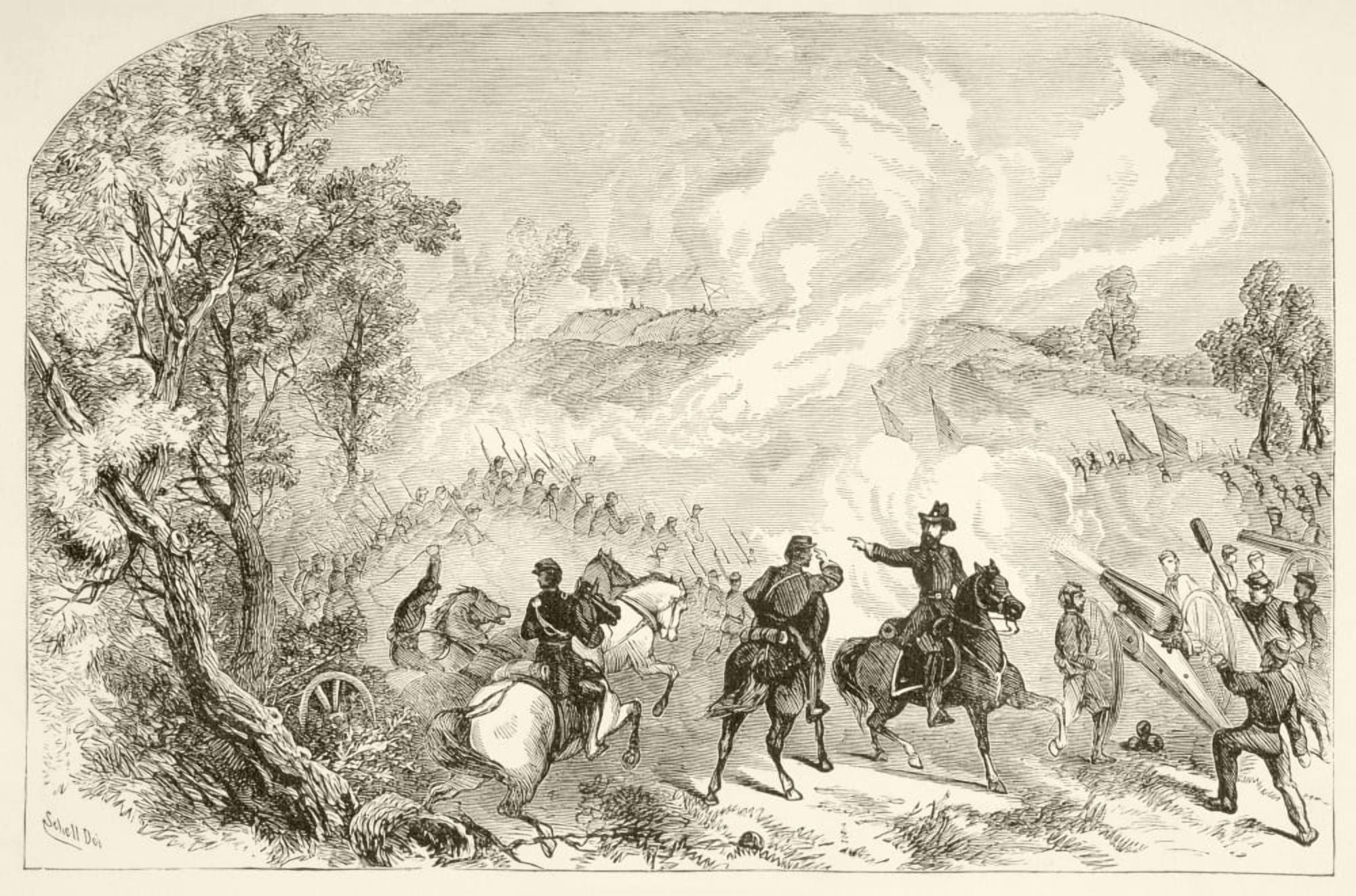 The Battle Of Gettysburg July 1 To 3 1863 From A 19Th Century Illustration Canvas Art - Ken Welsh Design Pics (18 x 11)