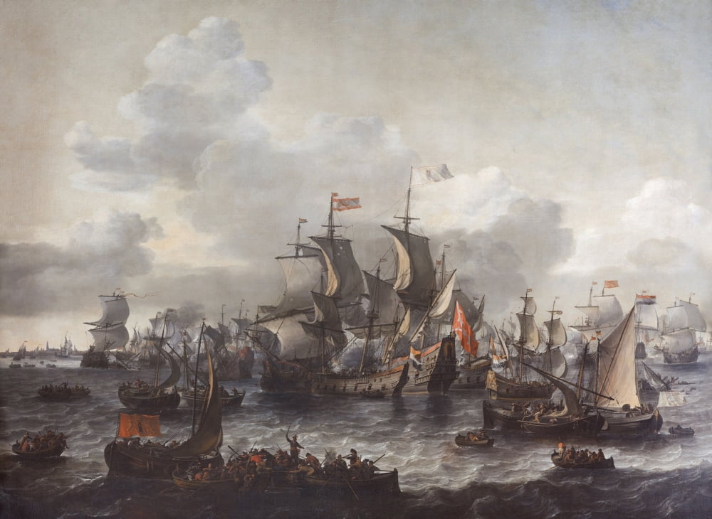 The Battle Of The Zuider Zee Canvas Art - (36 x 24)