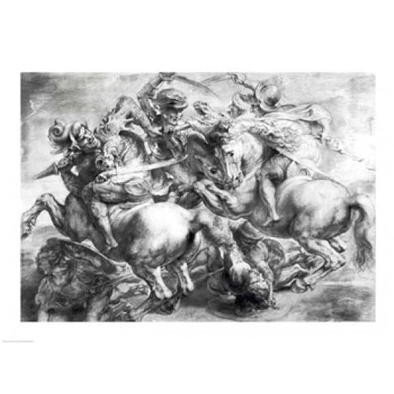 The Battle of Anghiari after Leonardo da Vinci Poster Print by Peter Paul Rubens (24 x 18)