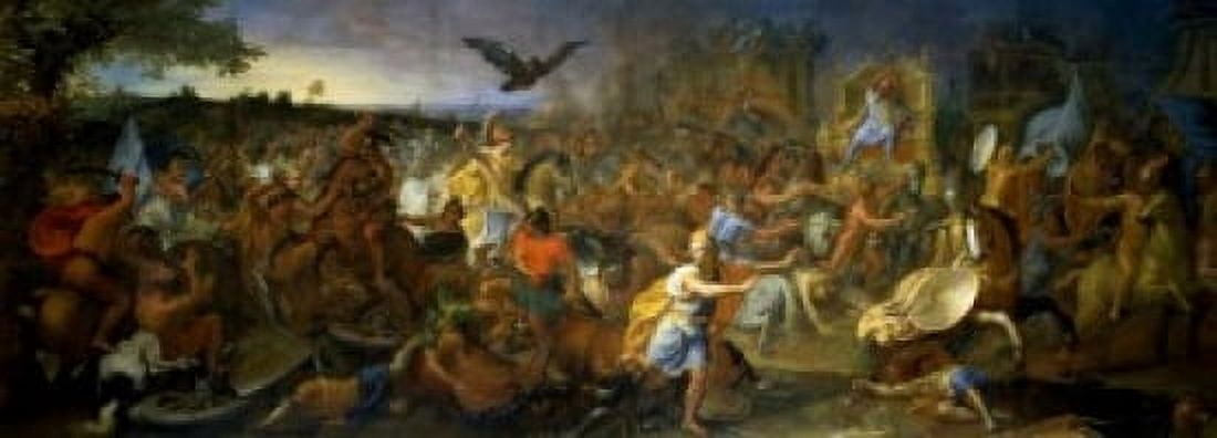 The Battle of Arbelles by Charles Le Brun (1619-1690) France Paris Musee du Louvre Canvas Art - Charles Le Brun (24 x 36)