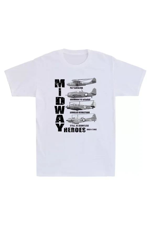 The Battle of Midway American WW2 Planes Spotting Chart Unisex T-Shirt