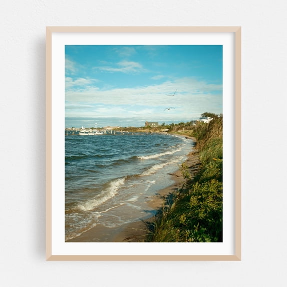 The Bay in Atlantique, Fire Island - Point o' Woods New York Photography Oak Framed Wall Art Print 24 x 30 inches