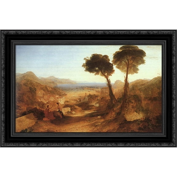 The Bay of Baiae with Apollo and the Sibyl 24x18 Black Ornate Wood Framed Canvas Art by Turner, Joseph Mallord William