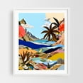 thumbnail image 1 of The Beach Bound Surrealist - India Digital Art Surrealism Tropical Palm Tree Coastal Fantasy Ocean White Framed Wall Art Print 11 x 14 inches, 1 of 3
