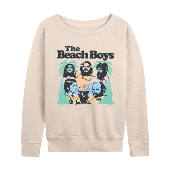 The Beach Boys - Beach Portrait Women's Lightweight French Terry Wide Neck Long Sleeve Graphic Shirt