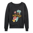 thumbnail image 1 of The Beach Boys - Faux Patches Women's Lightweight French Terry Wide Neck Long Sleeve Graphic Shirt, 1 of 4