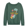 thumbnail image 1 of The Beach Boys - Faux Patches Women's Lightweight French Terry Wide Neck Long Sleeve Graphic Shirt, 1 of 4