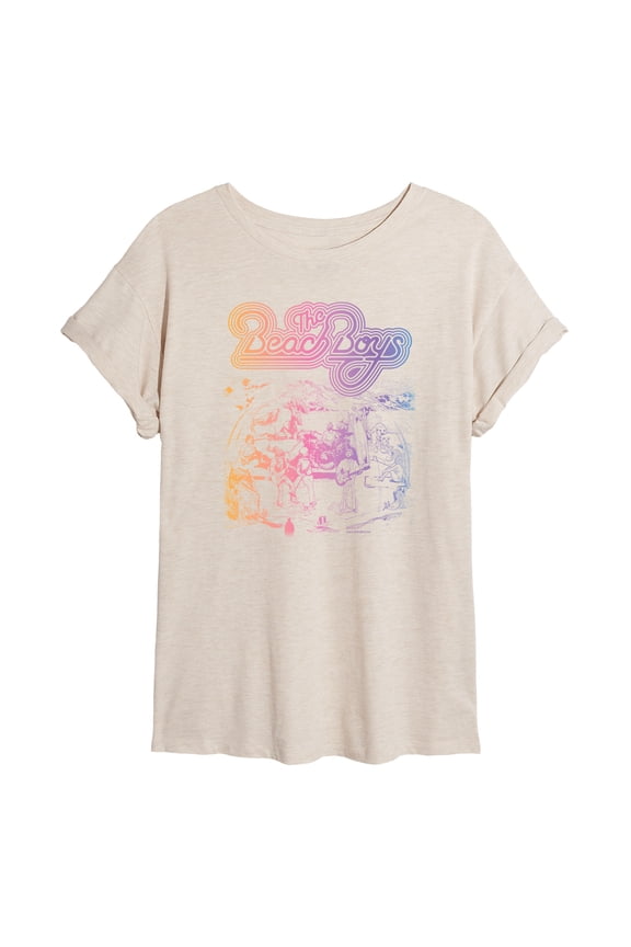 - Rainbow - Juniors Oversized Graphic T-Shirt
