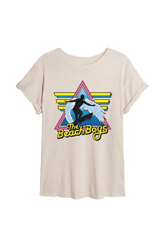 - Retro Surf - Juniors Oversized Graphic T-Shirt