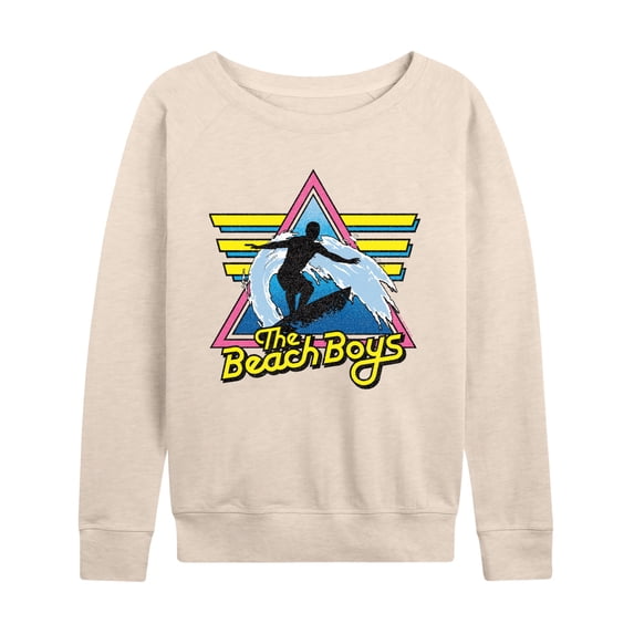 The Beach Boys - Retro Surf Women's Lightweight French Terry Wide Neck Long Sleeve Graphic Shirt