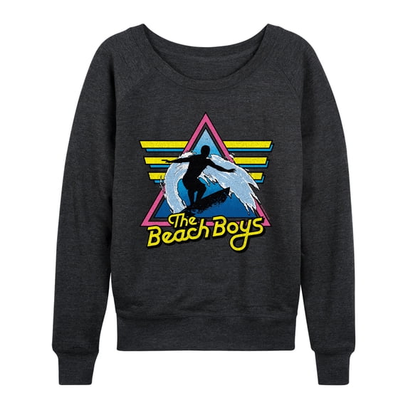 The Beach Boys - Retro Surf Women's Lightweight French Terry Wide Neck Long Sleeve Graphic Shirt