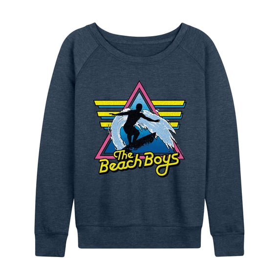 The Beach Boys - Retro Surf Women's Lightweight French Terry Wide Neck Long Sleeve Graphic Shirt