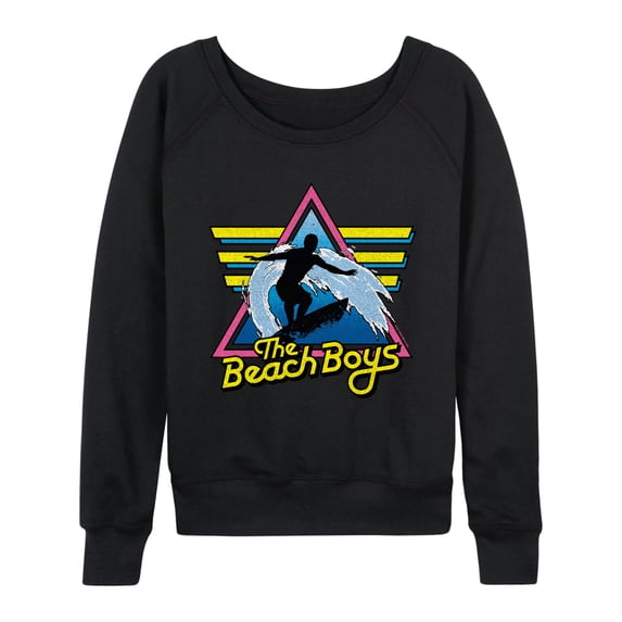 The Beach Boys - Retro Surf Women's Lightweight French Terry Wide Neck Long Sleeve Graphic Shirt