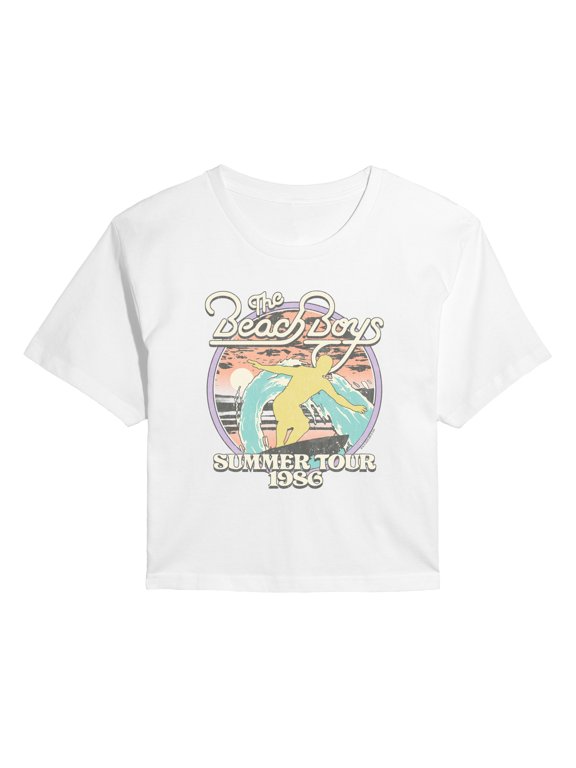 - Summer Wave Women's Cropped Graphic T-Shirt