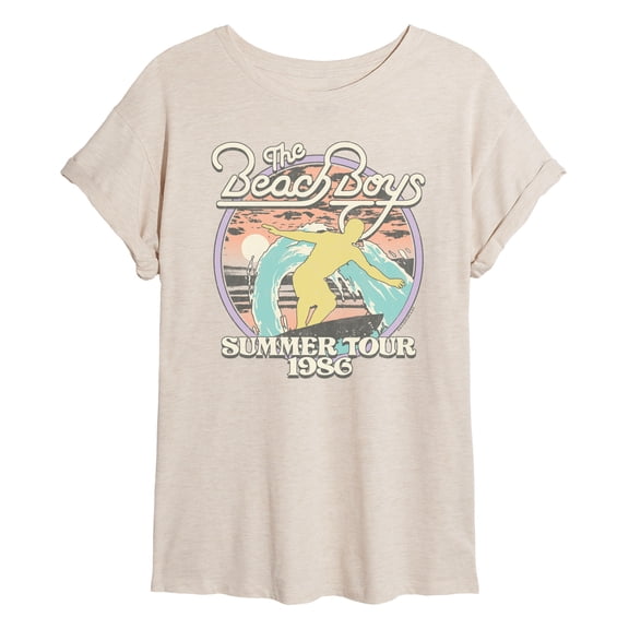 The Beach Boys - Summer Wave - Juniors Oversized Graphic T-Shirt