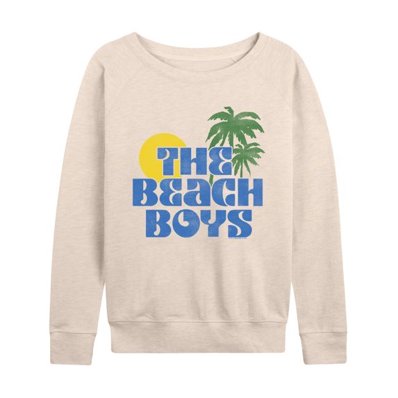 The Beach Boys - Sun Palms Women's Lightweight French Terry Wide Neck Long Sleeve Graphic Shirt