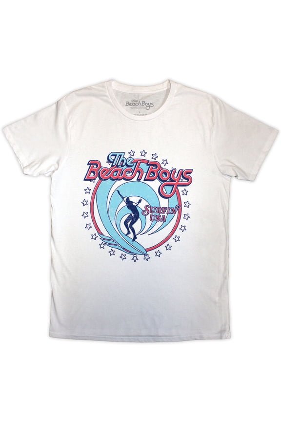 The Beach Boys Unisex T-Shirt Surfin' USA Circle (White) (XX-Large)