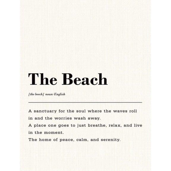 The Beach Definition Poster Seaside House Decor, Beach Room Decor, Home Wall Decoration, Coastal Beachy Wall Decoration