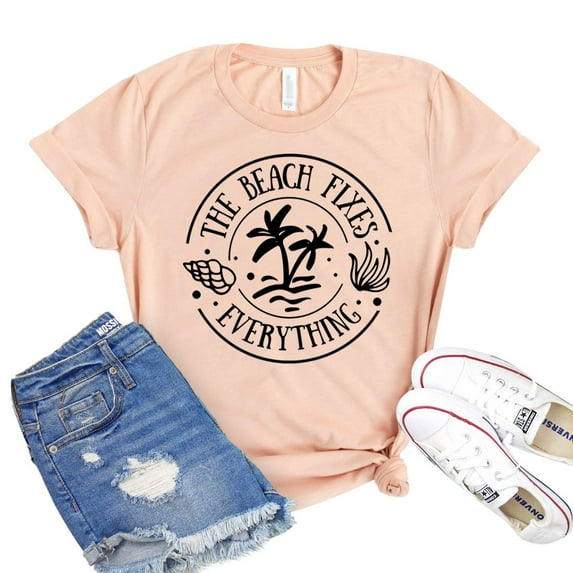 The Beach Fixes Everything T-shirt Vacation Shirt Summer Shirts Vitamin Sea Tshirt Ocean Gift Women's Travel Tee