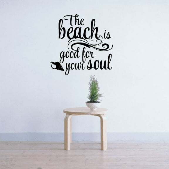 The Beach Is Good For Your Soul Quote Wall Decal - Vinyl Decal - Car Decal - Vd010 - 36 Inches