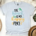 thumbnail image 1 of The Beach Is My Happy Place Graphic T-Shirt – Summer Coastal Vibes Tee, Ash, Size 3XL, 1 of 6