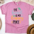 thumbnail image 1 of The Beach Is My Happy Place Graphic T-Shirt – Summer Coastal Vibes Tee, Azalea, Size 4XL, 1 of 6