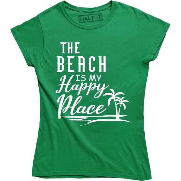 The Beach Is My Happy Place Women's Vacation Summer Lake Cute T-Shirt