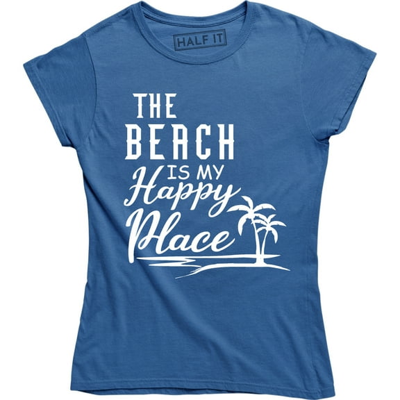 The Beach Is My Happy Place Women's Vacation Summer Lake Cute T-Shirt